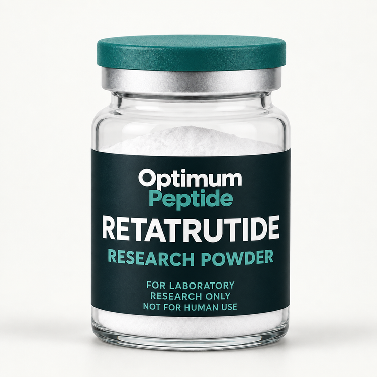 Optimum Peptide Retatrutide Lyophilized Research Powder laboratory research product illustration